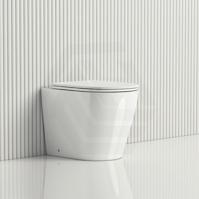 Lukka Agena Rimless Wall Faced Toilet Pan Only Self-Clean Glaze 540x365x400mm - Gloss White