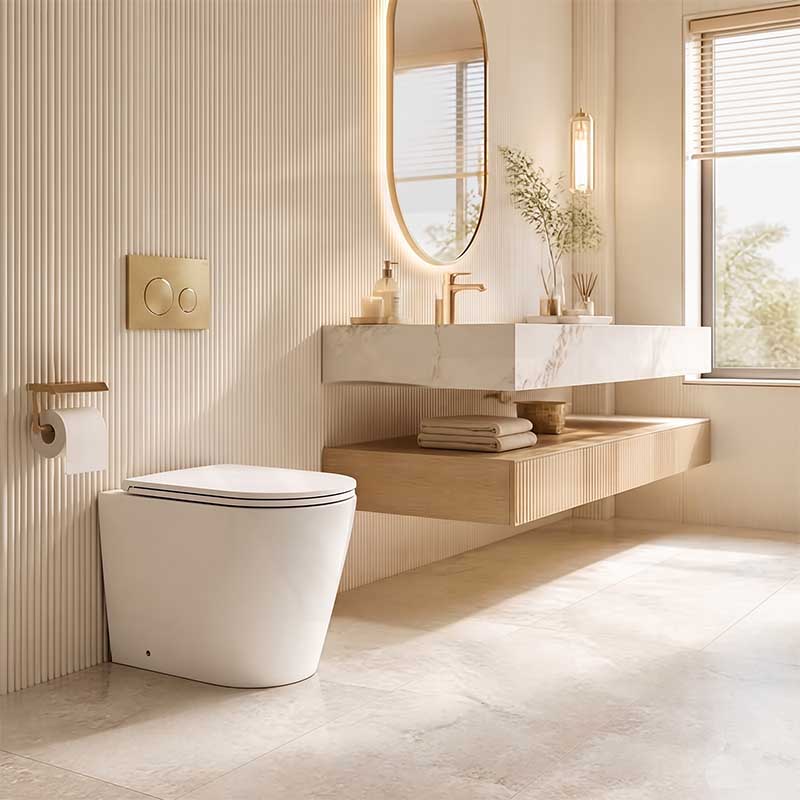 Lukka Agena Rimless Wall Faced Toilet Pan Only Self-Clean Glaze 540x365x400mm - Gloss White