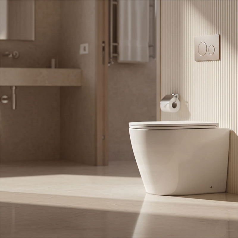 Lukka Agena Rimless Wall Faced Toilet Pan Only Self-Clean Glaze 540x365x400mm - Gloss White