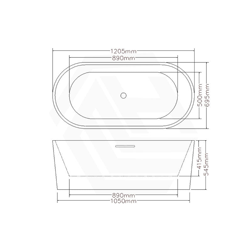 Lukka Agena Acrylic Freestanding Bathtub with Overflow 1205/1300/1500/1700/1800mm - Gloss White
