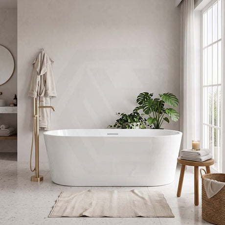 Lukka Agena Acrylic Freestanding Bathtub with Overflow 1205/1300/1500/1700/1800mm - Gloss White