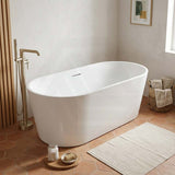 Lukka Agena Acrylic Freestanding Bathtub with Overflow 1205/1300/1500/1700/1800mm - Gloss White