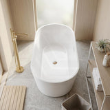 Lukka Agena Acrylic Freestanding Bathtub with Overflow 1205/1300/1500/1700/1800mm - Gloss White