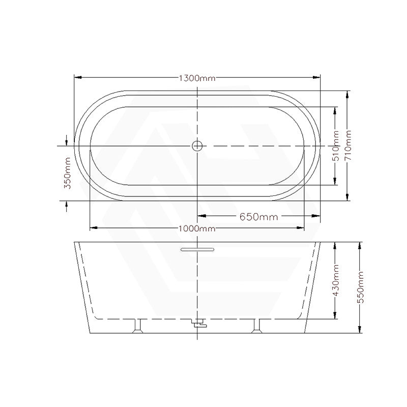 Lukka Agena Acrylic Freestanding Bathtub with Overflow 1205/1300/1500/1700/1800mm - Gloss White
