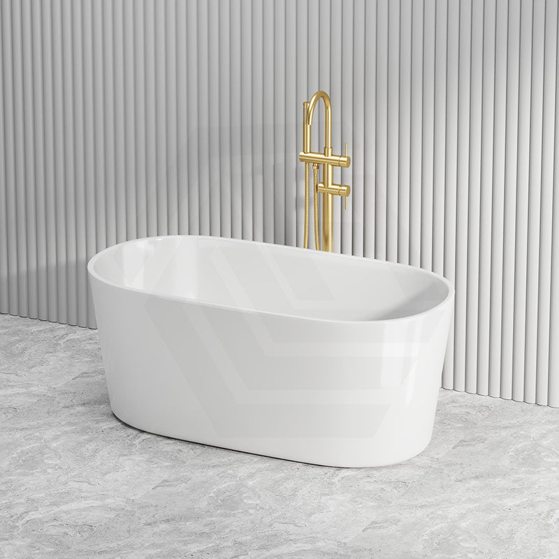 Lukka Agena Acrylic Freestanding Bathtub NO Overflow 990/1400/1500/1700mm - Matt White/Gloss White