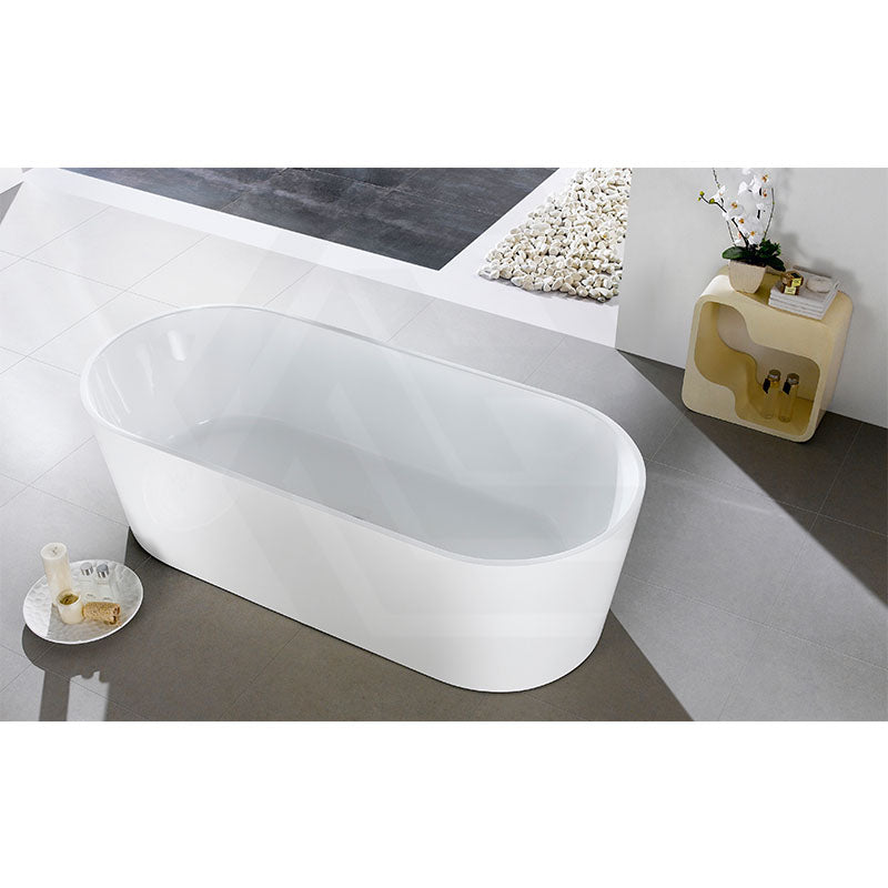 Lukka Agena Acrylic Freestanding Bathtub NO Overflow 990/1400/1500/1700mm - Matt White/Gloss White