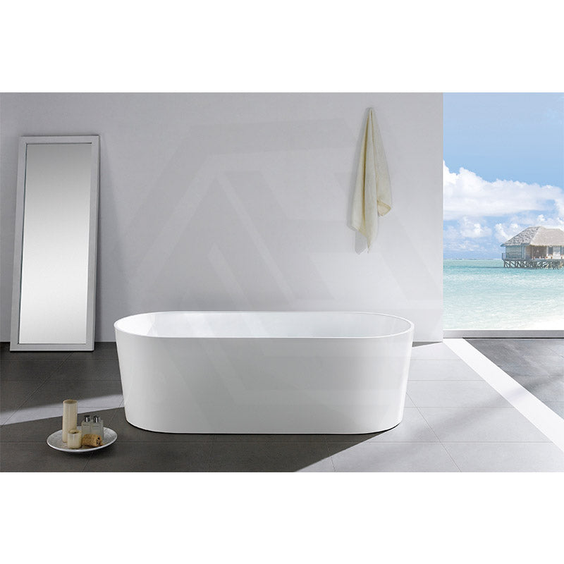Lukka Agena Acrylic Freestanding Bathtub NO Overflow 990/1400/1500/1700mm - Matt White/Gloss White