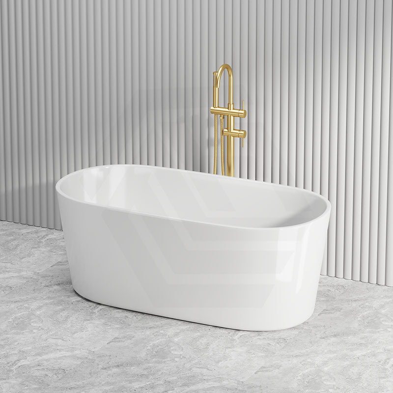 Lukka Agena Acrylic Freestanding Bathtub NO Overflow 990/1400/1500/1700mm - Matt White/Gloss White