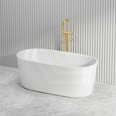 Lukka Agena Acrylic Freestanding Bathtub NO Overflow 990/1400/1500/1700mm - Matt White/Gloss White