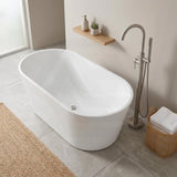 Lukka Agena Acrylic Freestanding Bathtub NO Overflow 990/1400/1500/1700mm - Matt White/Gloss White