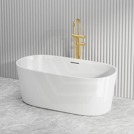 Lukka Agena Acrylic Freestanding Bathtub with Overflow 1205/1300/1500/1700/1800mm - Gloss White