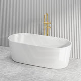 Lukka Agena Acrylic Freestanding Bathtub NO Overflow 990/1400/1500/1700mm - Matt White/Gloss White