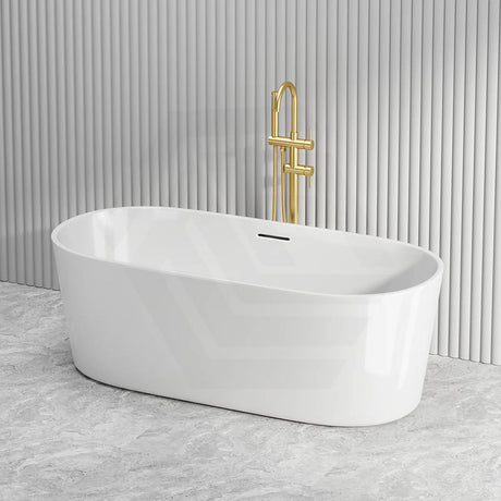 Lukka Agena Acrylic Freestanding Bathtub with Overflow 1205/1300/1500/1700/1800mm - Gloss White