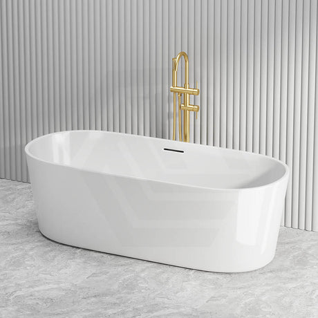Lukka Agena Acrylic Freestanding Bathtub with Overflow 1205/1300/1500/1700/1800mm - Gloss White
