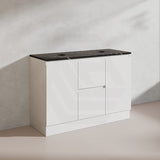 Lukka Alpha 1200mm Gloss White PVC Freestanding Vanity with Side/Middle Drawers For Single/Double Bowls
