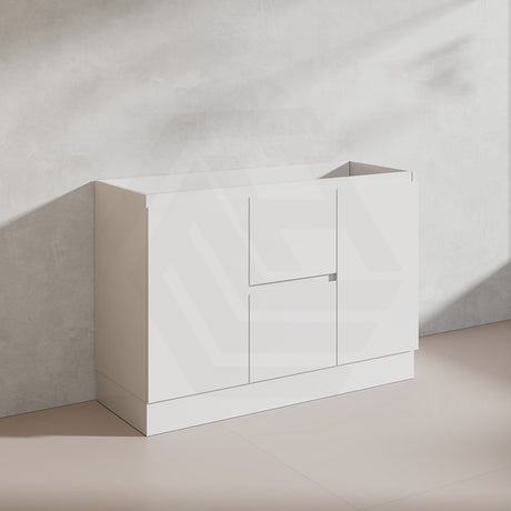 Lukka Alpha 1200mm Gloss White PVC Freestanding Vanity with Side/Middle Drawers For Single/Double Bowls