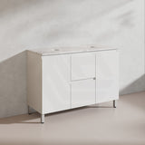 Lukka Alpha 1200mm Gloss White PVC Freestanding Vanity with Side/Middle Drawers For Single/Double Bowls