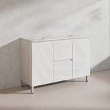 Lukka Alpha 1200mm Gloss White PVC Freestanding Vanity with Side/Middle Drawers For Single/Double Bowls