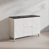 Lukka Alpha 1200mm Gloss White PVC Freestanding Vanity with Side/Middle Drawers For Single/Double Bowls
