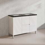 Lukka Alpha 1200mm Gloss White PVC Freestanding Vanity with Side/Middle Drawers For Single/Double Bowls