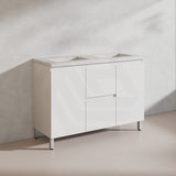 Lukka Alpha 1200mm Gloss White PVC Freestanding Vanity with Side/Middle Drawers For Single/Double Bowls