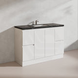 Lukka Alpha 1200mm Gloss White PVC Freestanding Vanity with Side/Middle Drawers For Single/Double Bowls
