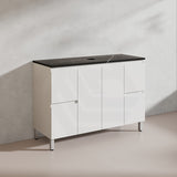 Lukka Alpha 1200mm Gloss White PVC Freestanding Vanity with Side/Middle Drawers For Single/Double Bowls