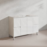 Lukka Alpha 1200mm Gloss White PVC Freestanding Vanity with Side/Middle Drawers For Single/Double Bowls