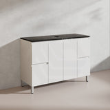 Lukka Alpha 1200mm Gloss White PVC Freestanding Vanity with Side/Middle Drawers For Single/Double Bowls