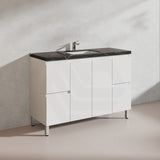 Lukka Alpha 1200mm Gloss White PVC Freestanding Vanity with Side/Middle Drawers For Single/Double Bowls
