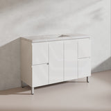 Lukka Alpha 1200mm Gloss White PVC Freestanding Vanity with Side/Middle Drawers For Single/Double Bowls