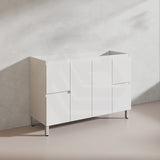 Lukka Alpha 1200mm Gloss White PVC Freestanding Vanity with Side/Middle Drawers For Single/Double Bowls
