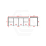 Lukka Alpha 1200mm Gloss White PVC Wall Hung Vanity with Soft Closing Finger Pull Doors and Drawers for Single/Double Bowls