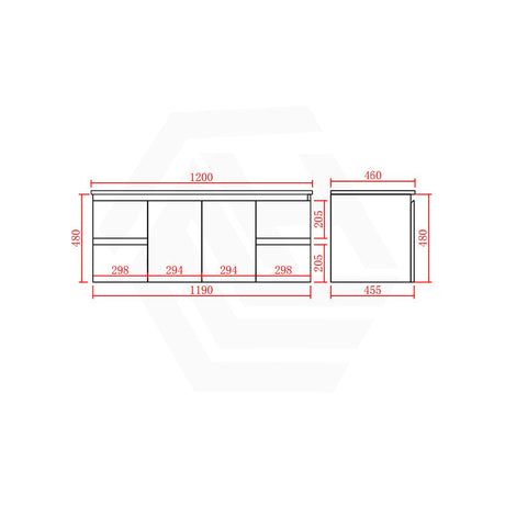 Lukka Alpha 1200mm Gloss White PVC Wall Hung Vanity with Soft Closing Finger Pull Doors and Drawers for Single/Double Bowls