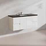 Lukka Alpha 1200mm Gloss White PVC Wall Hung Vanity with Soft Closing Finger Pull Doors and Drawers for Single/Double Bowls