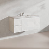 Lukka Alpha 1200mm Gloss White PVC Wall Hung Vanity with Soft Closing Finger Pull Doors and Drawers for Single/Double Bowls