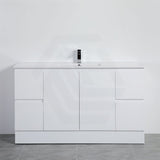 Lukka Alpha 1500mm Gloss White PVC Freestanding Vanity with Soft Closing Finger Pull Doorss