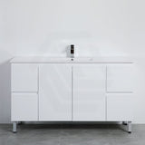 Lukka Alpha 1500mm Gloss White PVC Freestanding Vanity with Soft Closing Finger Pull Doorss