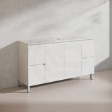 Lukka Alpha 1500mm Gloss White PVC Freestanding Vanity with Soft Closing Finger Pull Doorss