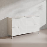 Lukka Alpha 1500mm Gloss White PVC Freestanding Vanity with Soft Closing Finger Pull Doorss