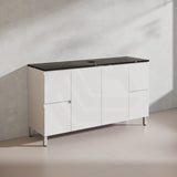 Lukka Alpha 1500mm Gloss White PVC Freestanding Vanity with Soft Closing Finger Pull Doorss