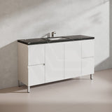 Lukka Alpha 1500mm Gloss White PVC Freestanding Vanity with Soft Closing Finger Pull Doorss