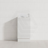 Lukka Alpha 450x244x860mm Gloss White PVC Mini Freestanding Vanity with Soft Closing Finger Pull Door