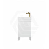 Lukka Alpha 450x244x860mm Gloss White PVC Mini Freestanding Vanity with Soft Closing Finger Pull Door