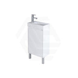 Lukka Alpha 450x244x860mm Gloss White PVC Mini Freestanding Vanity with Soft Closing Finger Pull Door
