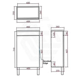 Lukka Alpha 450x244x860mm Gloss White PVC Mini Freestanding Vanity with Soft Closing Finger Pull Door