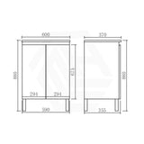 Lukka Alpha 600mm Gloss White Narrow Ensuite Freestanding PVC Vanity with Soft Closing Finger Pull Door