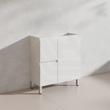 Lukka Alpha Ensuite 750mm Gloss White PVC Narrow Freestanding Vanity with Soft Closing Finger Pull Door and Left/Right Hand Drawers