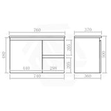 Lukka Alpha Ensuite 750mm Gloss White Narrow PVC Wall Hung Vanity with Left/Right Hand Drawers and Soft Closing Finger Pull Door
