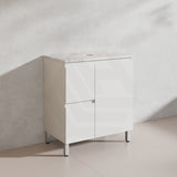 Lukka Alpha 750mm Gloss White PVC Freestanding Vanity with Left/Right Hand Drawers and Soft Closing Finger Pull Door